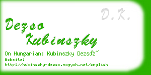 dezso kubinszky business card